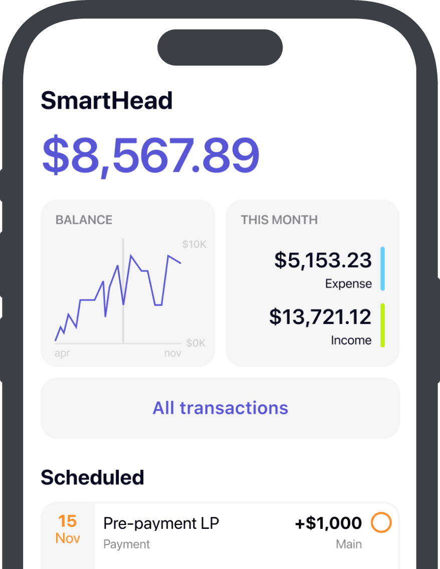 onbalance cash flow dashboard screen